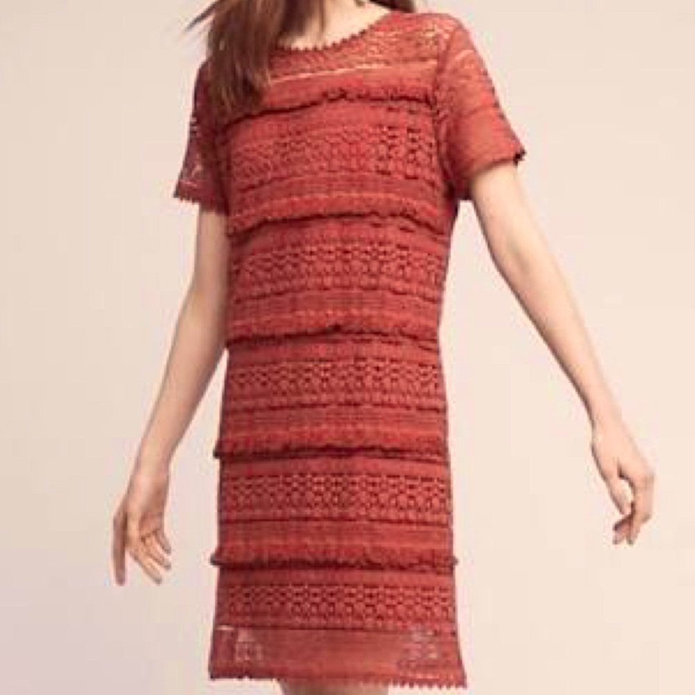 ANTHROPOLOGIE 02SKY Mauve Lace Dress